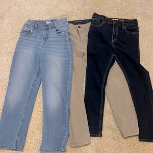 2 Oshkosh jeans  1 H&M all size 10 boys